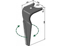 Tine for rotary harrows, right