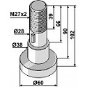 Pin for assembling with 2 blades