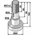 Pin for assembling with 2 blades