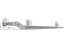 Pointed tine with cone-shaped nut