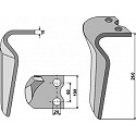 Tine for rotary harrows, right model