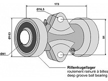 Lager komplett für 28x28 Vierkantwellen