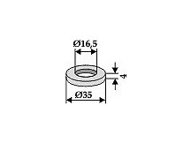 Washer Ř35x4xŘ16,5
