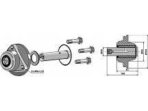 Bearing without cap piece of the bearing with shaft Ř30mm