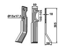 Rotary tine, right model