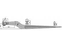 Pointed tine with cone-shaped nut