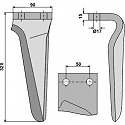 Tine for rotary harrows, left model