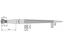 Pointed tine with cone-shaped nut