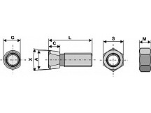 Scharschraube M16 x 2 x 75 mit Sechskantmutter