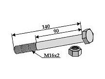 Schraube mit Sicherungsmutter - M16 x 2 - 8.8