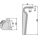 Tine for rotary harrows, right model