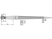 Pointed tine with cone-shaped nut