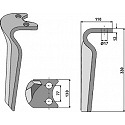 Tine for rotary harrows, right model