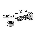 Schraube mit Sicherungsmutter - M10 x 1,5 - 8.8