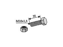 Schraube mit Sicherungsmutter - M10 x 1,5 - 8.8
