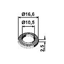 Washer Ř16,6x2,5xŘ10,5