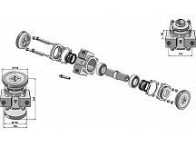 Bearing compl. for 40x40 square shafts