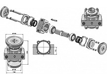 Bearing compl. for 40x40 square shafts