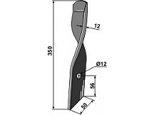 Harrow-blade for Dyna-Drive Jumbo, right