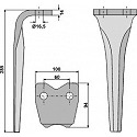 Tine for rotary harrows