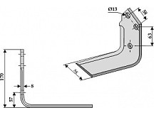 Trencher blade - left