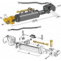 Hydraulic top-link with hook and swivelling tie-rod