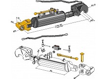 Hydraulic top-link with hook and swivelling tie-rod