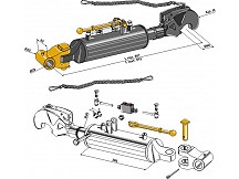 Hydraulischer Oberlenker mit Fanghaken und Gelenkkopf