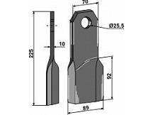 Comminution blade, right model