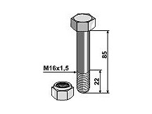 Bolt with self-locking nut - M16 x 1,5 - 10.9