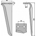 Tine for rotary harrows, left model