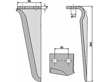 Tine for rotary harrows, left model