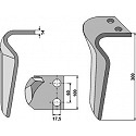 Tine for rotary harrows, right model