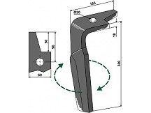 Tine for rotary harrows, right