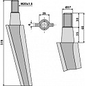 Tine for rotary harrows