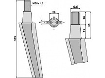 Tine for rotary harrows