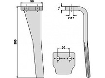 Tine for rotary harrows, left model