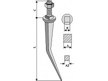 Cone shaped harrow teeth from boron steel, Rau model