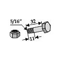 Schraube mit Sicherungsmutter - 5/16" - 8.8