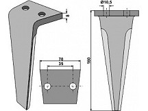 Tine for rotary harrows