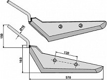 Beet lifter share, left model