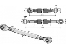 Oberlenker M30x3,5 mit gehärteten Kugelaugen