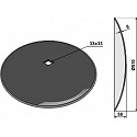 Plain disc for assembling on square shafts