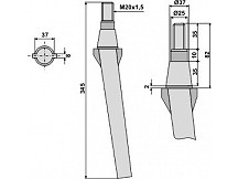 Tine for rotary harrows