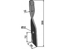 Harrow-blade for Dyna-Drive, left