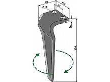 Tine for rotary harrows, right model
