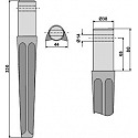 Tine for rotary harrows