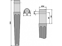 Tine for rotary harrows