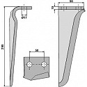 Tine for rotary harrows, right model