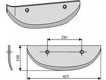 Beet lifter share, left model